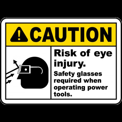 When Operating Power Tools Sign