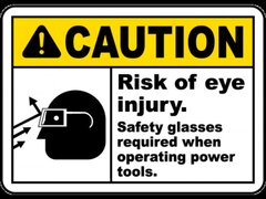 When Operating Power Tools Sign